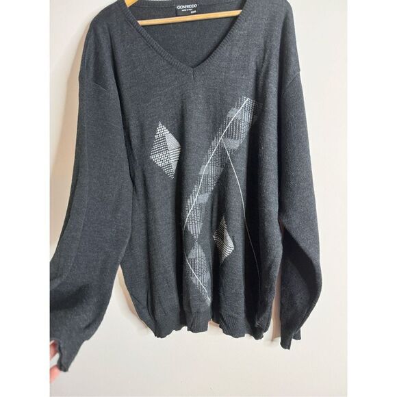 Gionfriddo Sweater Men's XXXL Merino wool Made In Italy Grey - Picture 5 of 7